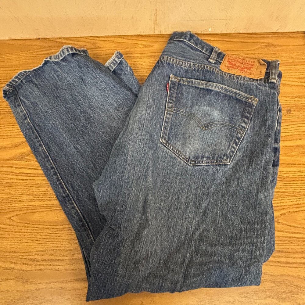 LEVIS 501 MENS JEANS Levi's 501 Men 44 x 30 (41x28) Button Fly Dark Blue Jeans